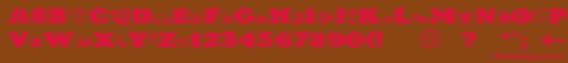 Шрифт PuchakhonHypnosis – красные шрифты на коричневом фоне