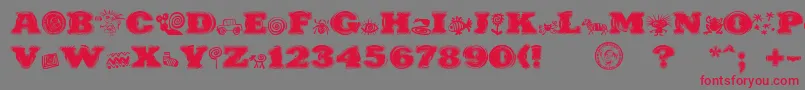PuchakhonHypnosis Font – Red Fonts on Gray Background