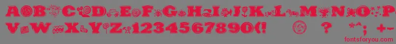 Czcionka PuchakhonHypnosis – czerwone czcionki na szarym tle