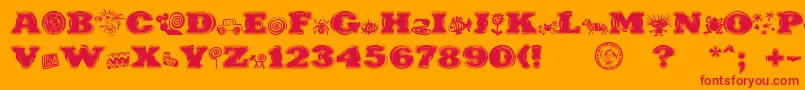 PuchakhonHypnosis Font – Red Fonts on Orange Background