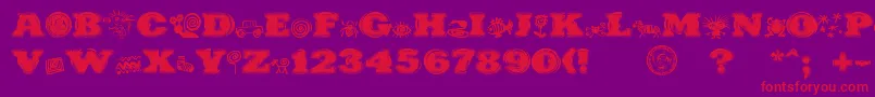 PuchakhonHypnosis-Schriftart – Rote Schriften auf violettem Hintergrund