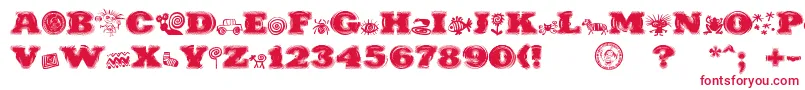 PuchakhonHypnosis Font – Red Fonts on White Background