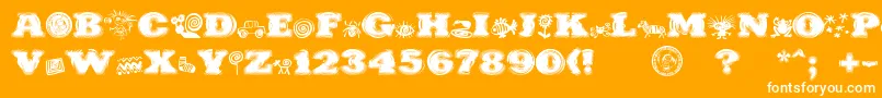 Шрифт PuchakhonHypnosis – белые шрифты на оранжевом фоне