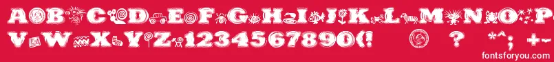 Шрифт PuchakhonHypnosis – белые шрифты на красном фоне