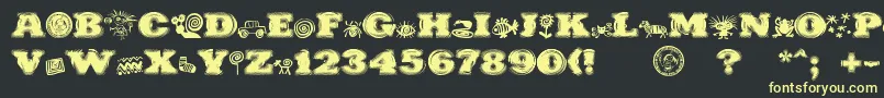 PuchakhonHypnosis Font – Yellow Fonts on Black Background