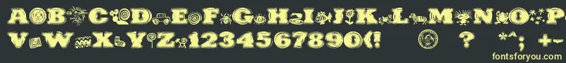 PuchakhonHypnosis-Schriftart – Gelbe Schriften auf schwarzem Hintergrund