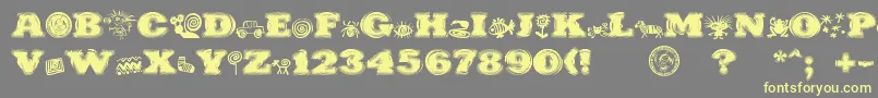PuchakhonHypnosis Font – Yellow Fonts on Gray Background