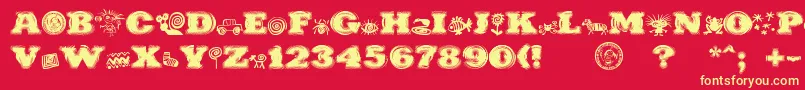 PuchakhonHypnosis Font – Yellow Fonts on Red Background