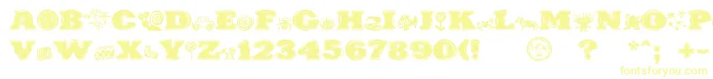 Шрифт PuchakhonHypnosis – жёлтые шрифты на белом фоне