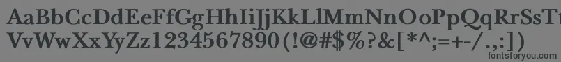 NewbaskervilleBold-Schriftart – Schwarze Schriften auf grauem Hintergrund