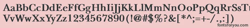 NewbaskervilleBold-fontti – mustat fontit vaaleanpunaisella taustalla