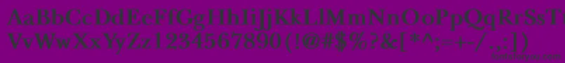 NewbaskervilleBold-Schriftart – Schwarze Schriften auf violettem Hintergrund