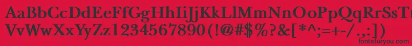 Шрифт NewbaskervilleBold – чёрные шрифты на красном фоне