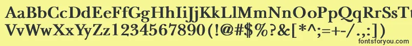 NewbaskervilleBold-fontti – mustat fontit keltaisella taustalla