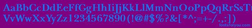 フォントNewbaskervilleBold – 紫色の背景に青い文字