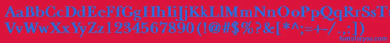 フォントNewbaskervilleBold – 赤い背景に青い文字