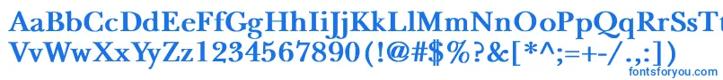 NewbaskervilleBold-fontti – siniset fontit valkoisella taustalla