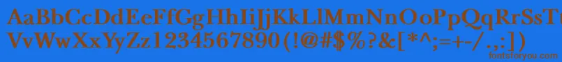 Czcionka NewbaskervilleBold – brązowe czcionki na niebieskim tle