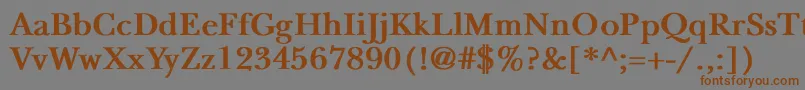NewbaskervilleBold-fontti – ruskeat fontit harmaalla taustalla