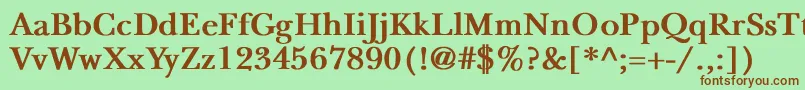 NewbaskervilleBold-fontti – ruskeat fontit vihreällä taustalla