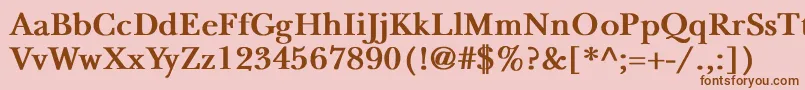 NewbaskervilleBold-fontti – ruskeat fontit vaaleanpunaisella taustalla