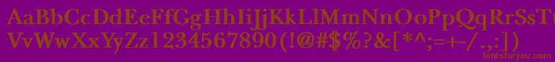 NewbaskervilleBold-fontti – ruskeat fontit violetilla taustalla