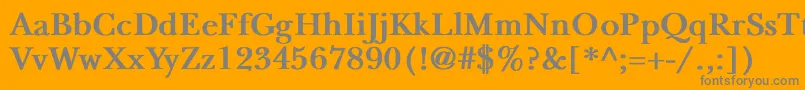 フォントNewbaskervilleBold – オレンジの背景に灰色の文字