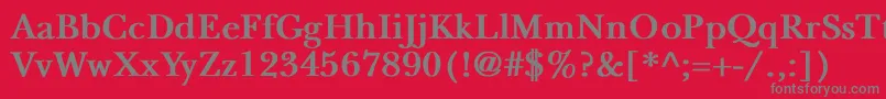 フォントNewbaskervilleBold – 赤い背景に灰色の文字