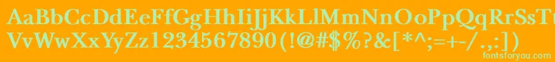 Шрифт NewbaskervilleBold – зелёные шрифты на оранжевом фоне