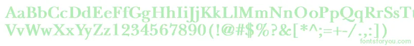 NewbaskervilleBold-fontti – vihreät fontit valkoisella taustalla