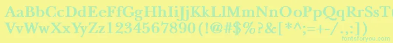 NewbaskervilleBold-fontti – vihreät fontit keltaisella taustalla