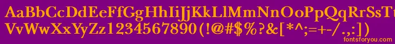 NewbaskervilleBold Font – Orange Fonts on Purple Background