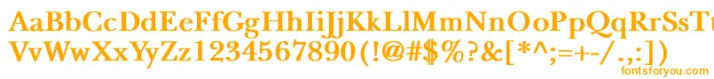NewbaskervilleBold-Schriftart – Orangefarbene Schriften auf weißem Hintergrund