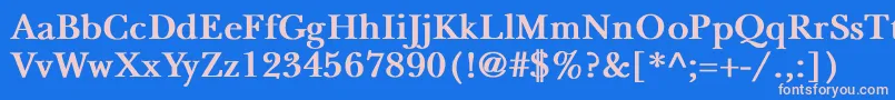 NewbaskervilleBold Font – Pink Fonts on Blue Background