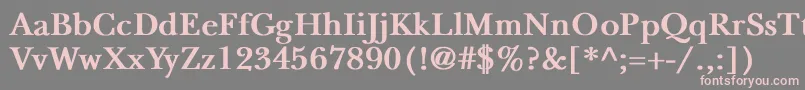 NewbaskervilleBold-fontti – vaaleanpunaiset fontit harmaalla taustalla