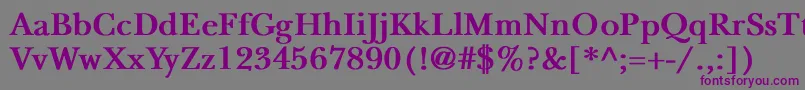 NewbaskervilleBold-Schriftart – Violette Schriften auf grauem Hintergrund