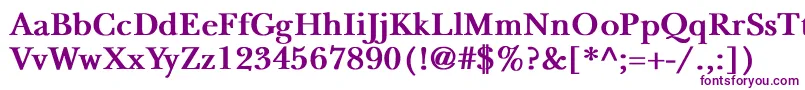 フォントNewbaskervilleBold – 白い背景に紫のフォント