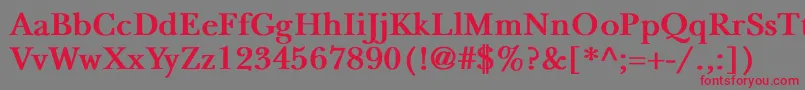 NewbaskervilleBold-fontti – punaiset fontit harmaalla taustalla