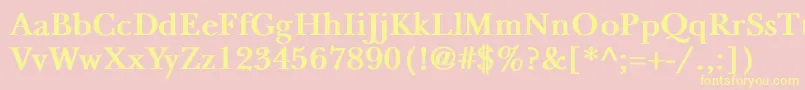 NewbaskervilleBold Font – Yellow Fonts on Pink Background