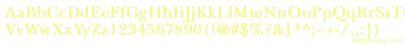 NewbaskervilleBold-fontti – keltaiset fontit valkoisella taustalla
