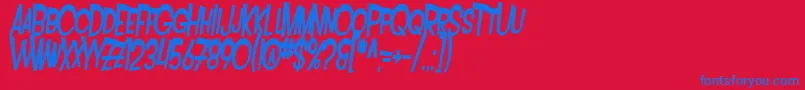 SfIntoxicatedBluesBoldOblique Font – Blue Fonts on Red Background