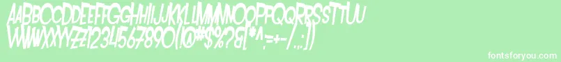 SfIntoxicatedBluesBoldOblique Font – White Fonts on Green Background