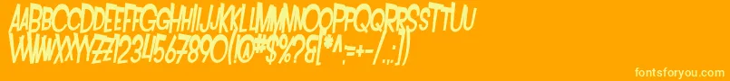 Weitere Informationen zur SfIntoxicatedBluesBoldOblique-Schriftart SfIntoxicatedBluesBoldOblique-Schriftart – Gelbe Schriften auf orangefarbenem Hintergrund