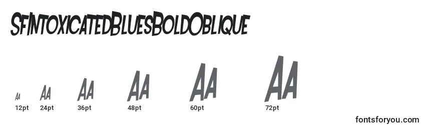 SfIntoxicatedBluesBoldOblique Font Sizes