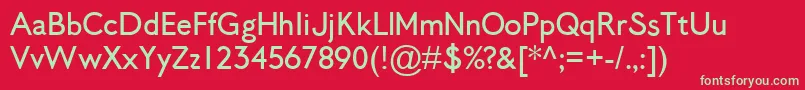 フォントLosAngelenoSans – 赤い背景に緑の文字