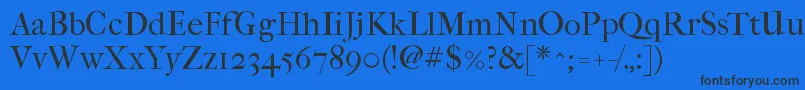 Imfefcrm28p Font – Black Fonts on Blue Background