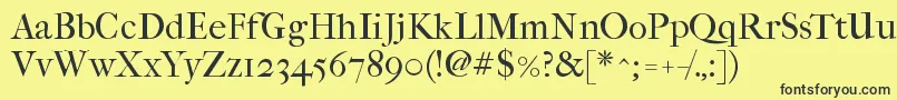 Imfefcrm28p Font – Black Fonts on Yellow Background