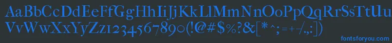 Imfefcrm28p Font – Blue Fonts on Black Background