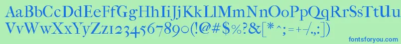 Imfefcrm28p Font – Blue Fonts on Green Background