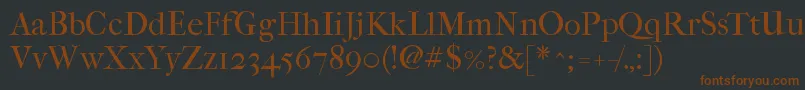 Шрифт Imfefcrm28p – коричневые шрифты на чёрном фоне